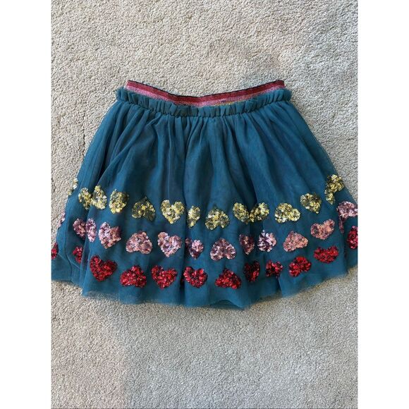 Mini Boden tulle sequin heart skirt, 5/6yrs $76 A43 - Picture 2 of 6